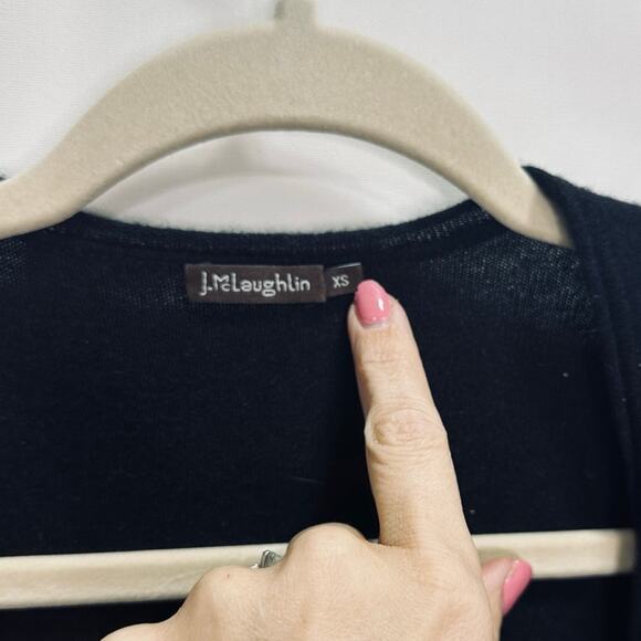 J. McLaughlin 100% Cashmere Long Open Front Duster Cardigan in Black Size XS - Picture 4 of 5